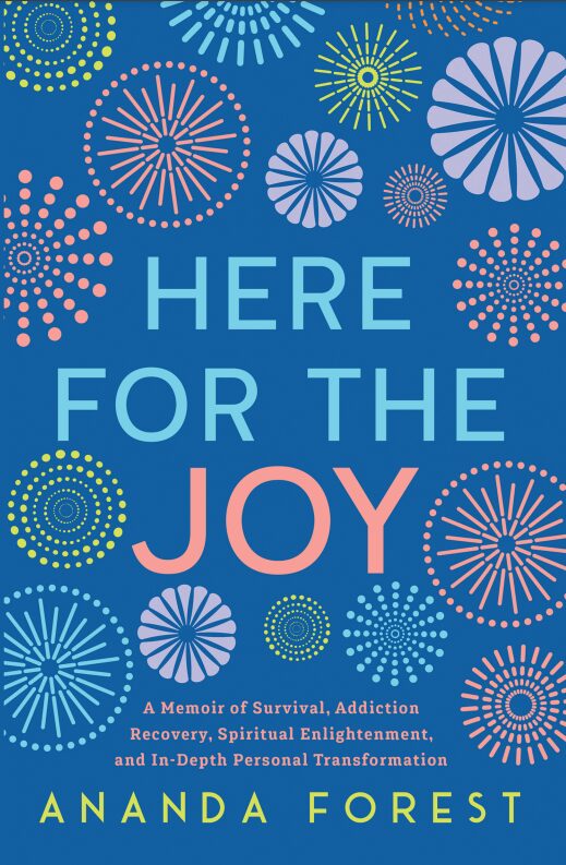 A book cover with the title " here for the joy ".